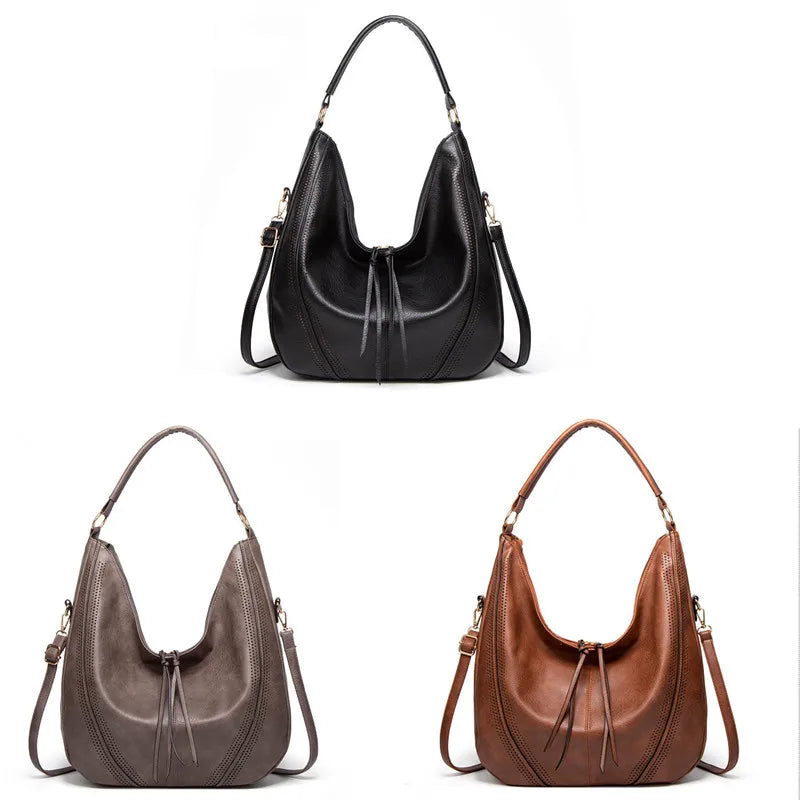 Women handbags hollow double Tassel shoulder crossbody bags Ladies pu leather totes fashion messenger bag female Hobos bag