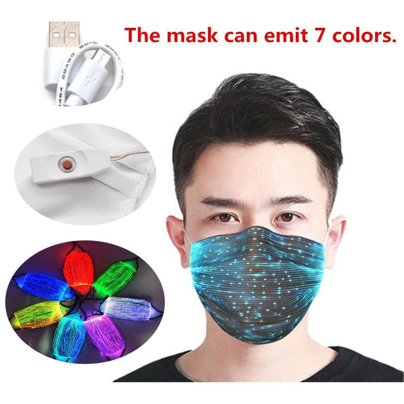 Máscara Luminosa com 7 cores Reutilizável - Outlet De Todos