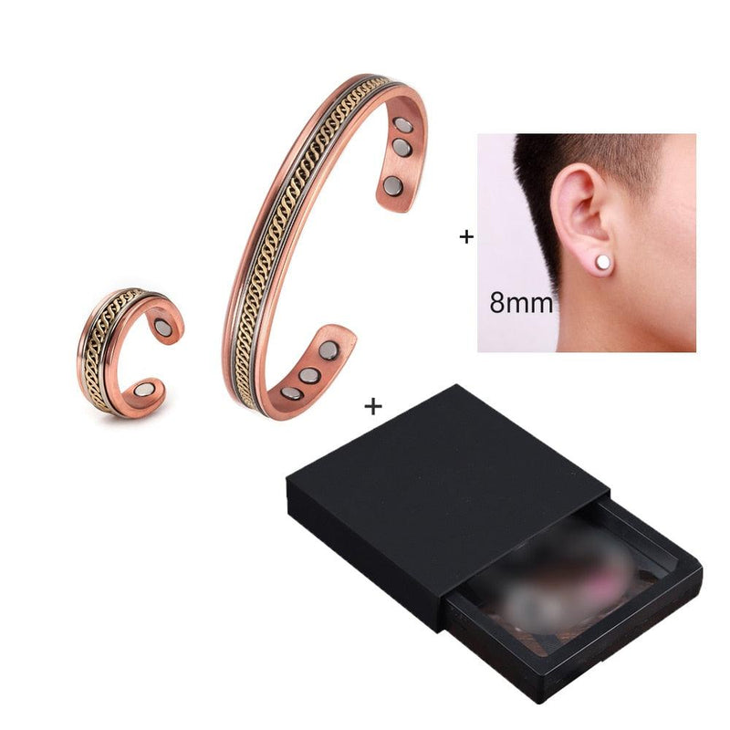 Coplet Bracelete Pure Copper Magnética Unissex Saúde e Bem Estar - Outlet De Todos