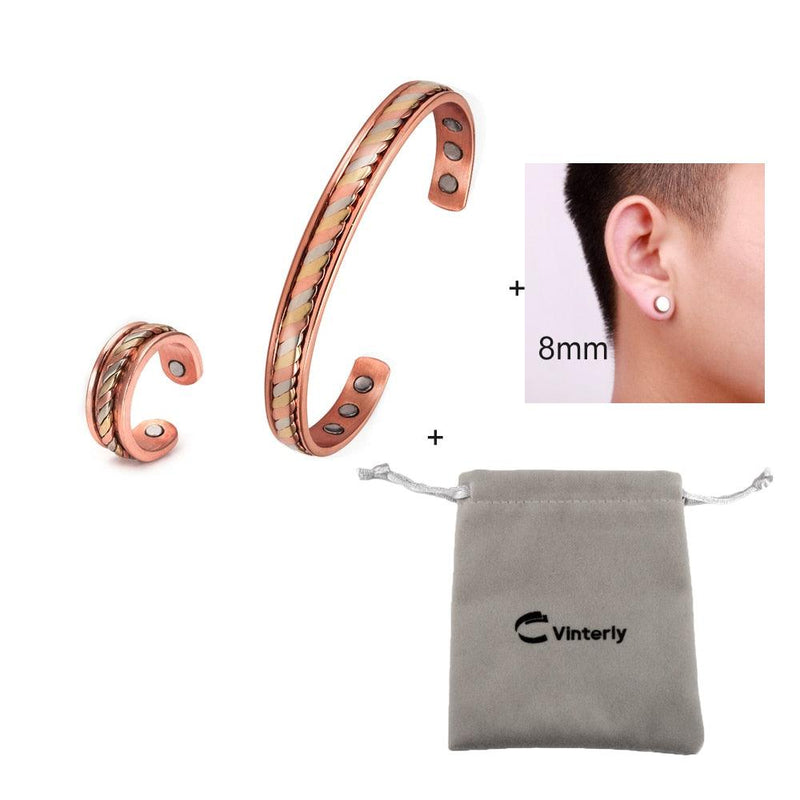 Coplet Bracelete Pure Copper Magnética Unissex Saúde e Bem Estar - Outlet De Todos