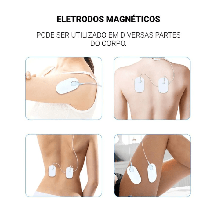 Massageador Eletromagnético Cervical Recarregável portátil + 2 Eletrodos de Brinde - Outlet De Todos